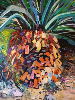 Pineapple Agave, acrylic, by Chris Harvey, 24x36