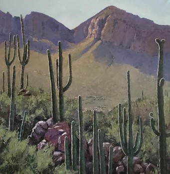 Distant-Shadows, 30 x 30, oil by Linda Ahearn