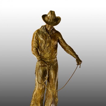 Forgotten Cowboy - bronze-    represented by Horses In Motion Gallery in Tubac Az